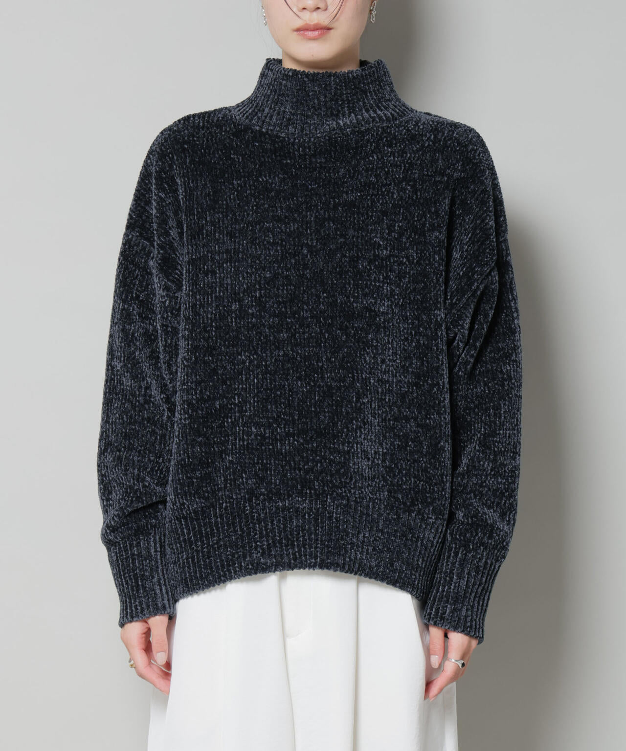ベロアモールハイネックワイドニット 6735222344