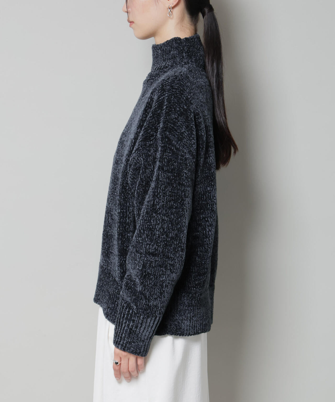 ベロアモールハイネックワイドニット 6735222344