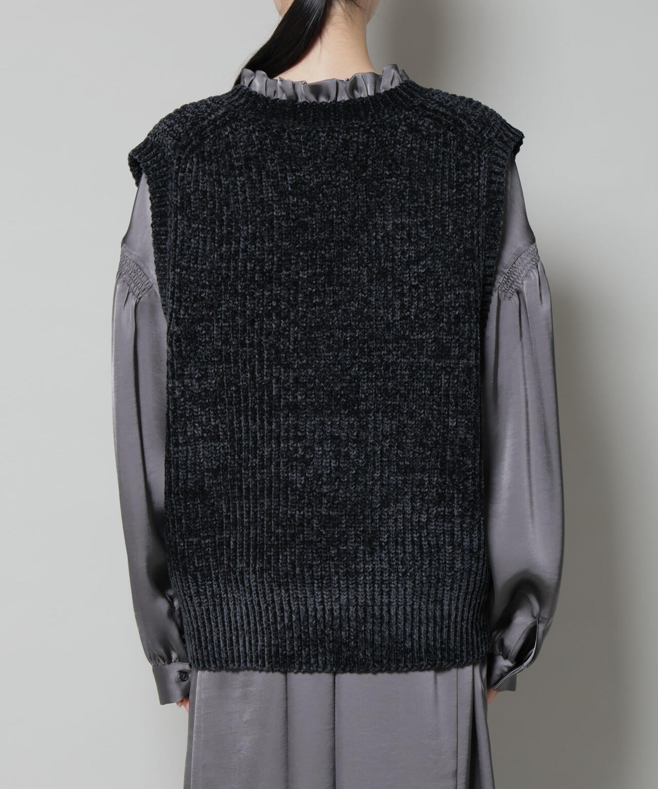 ベロアモールVネックニットベスト 6735222345