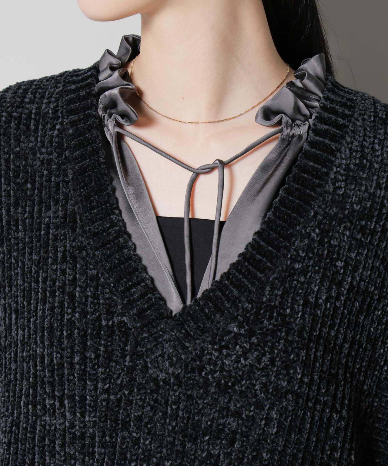 ベロアモールVネックニットベスト 6735222345