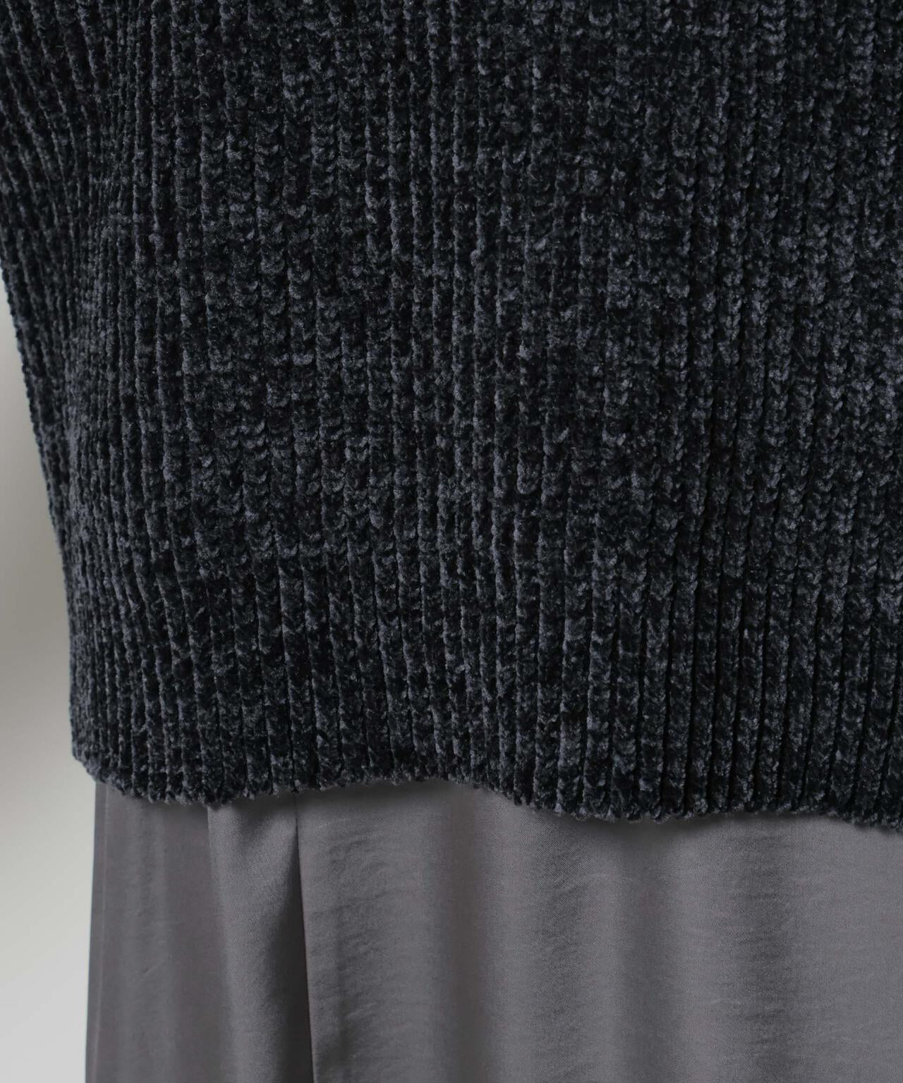 ベロアモールVネックニットベスト 6735222345