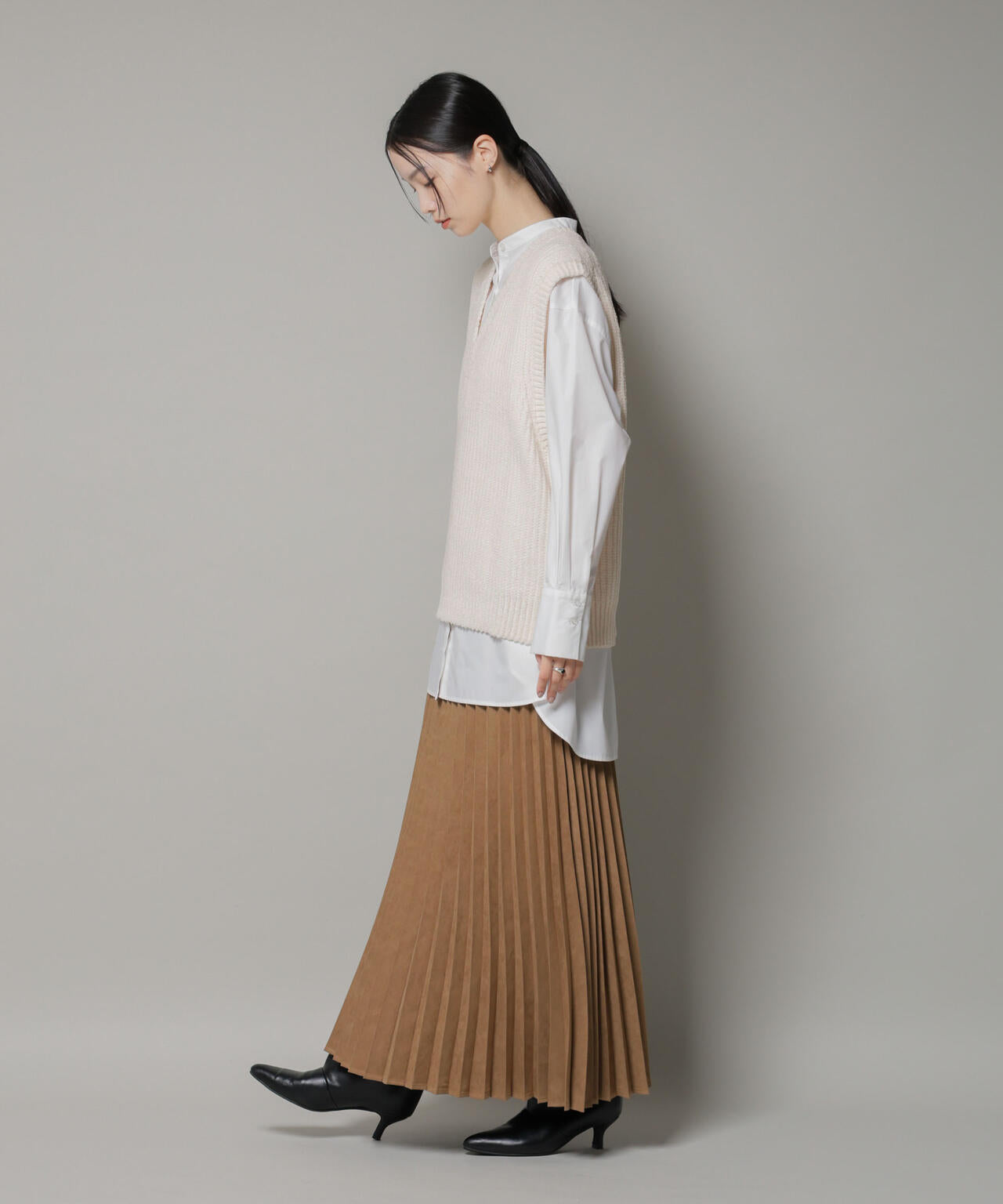 ベロアモールVネックニットベスト 6735222345