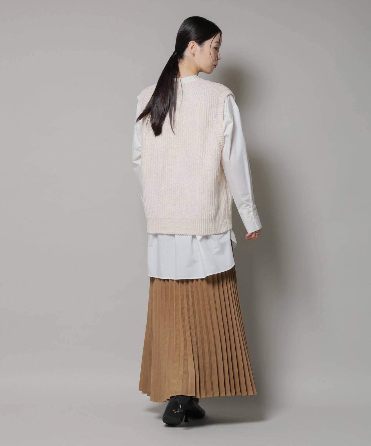 ベロアモールVネックニットベスト 6735222345