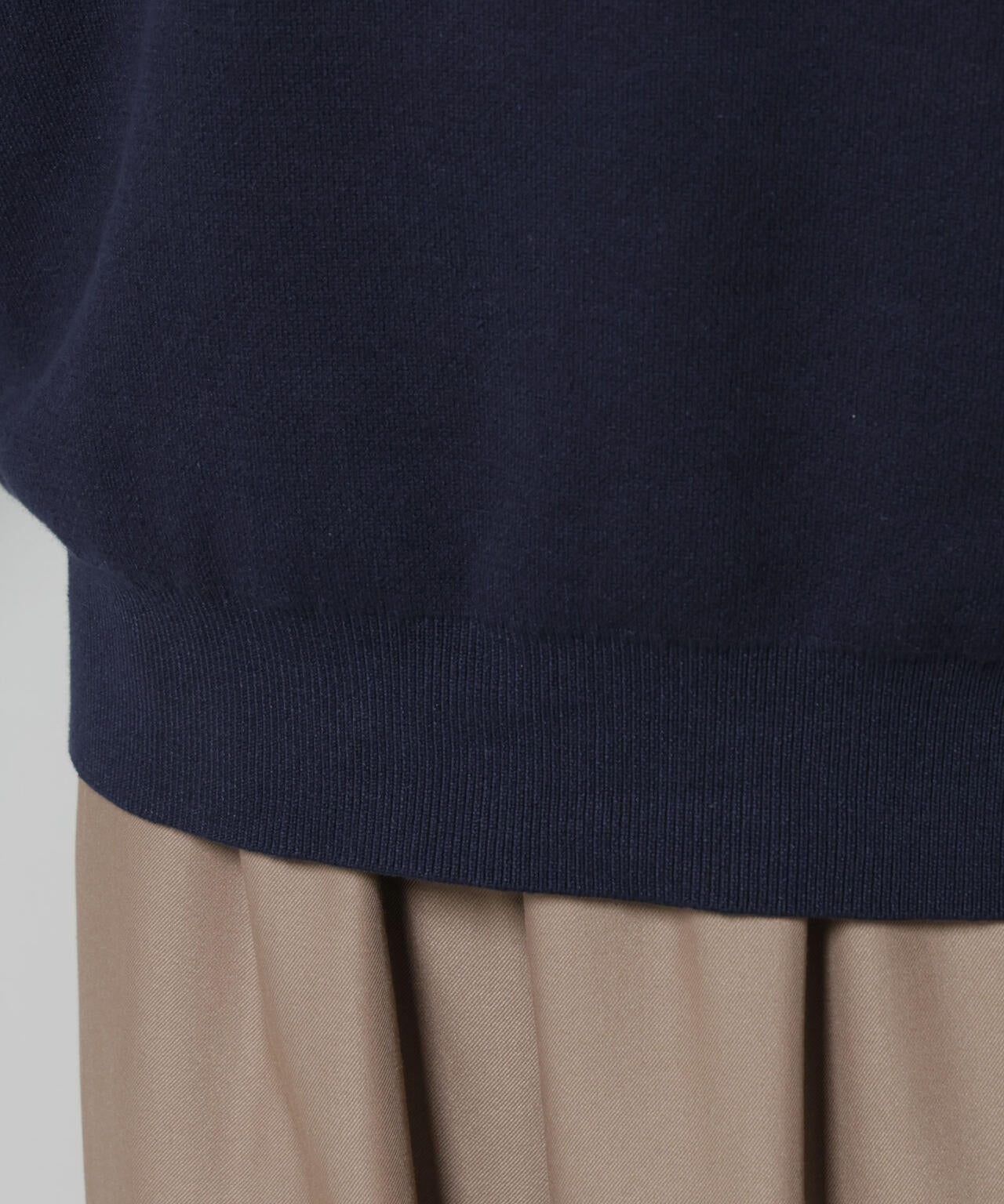 スウェットライク衿付きボタンニット 6735222346