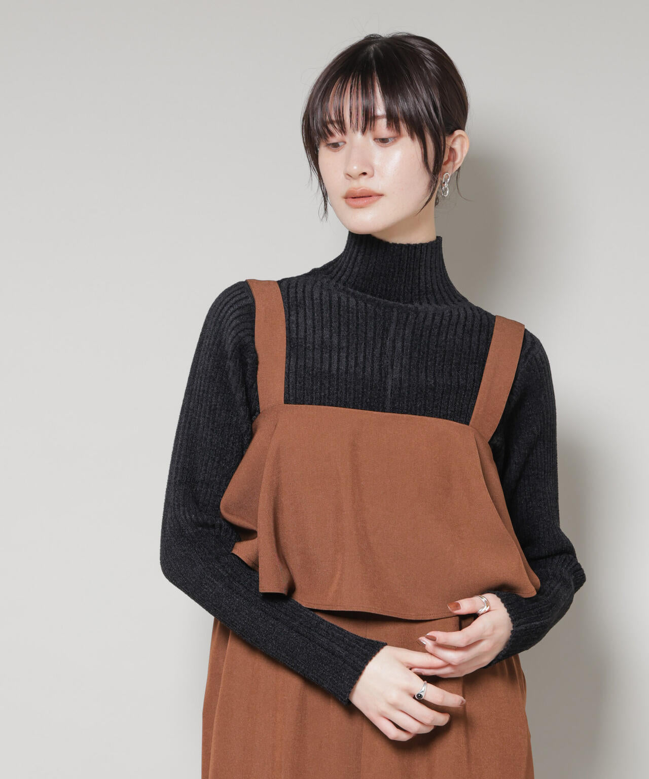 前後2wayボタンネックベロアモールニット 6735222347