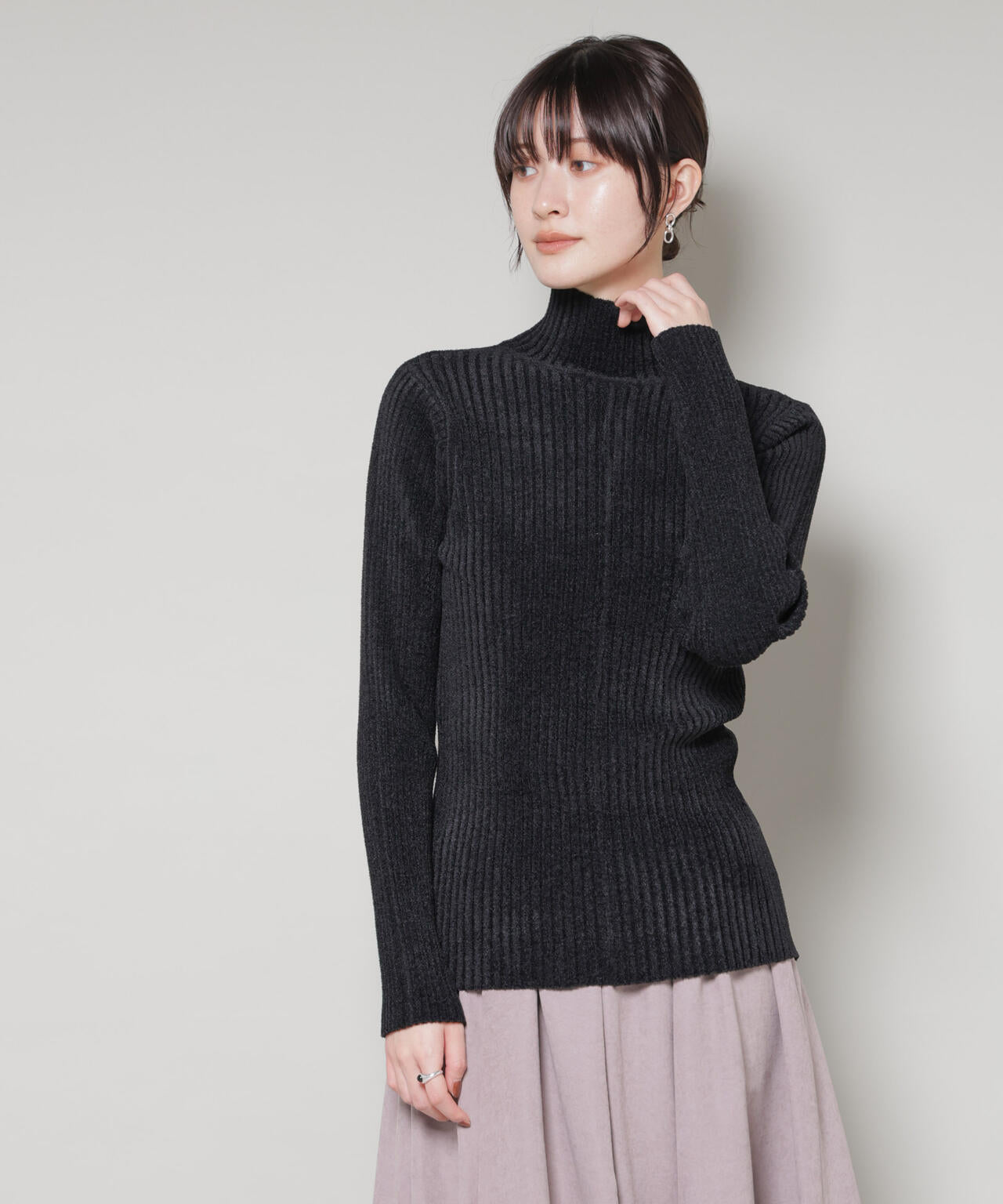 前後2wayボタンネックベロアモールニット 6735222347