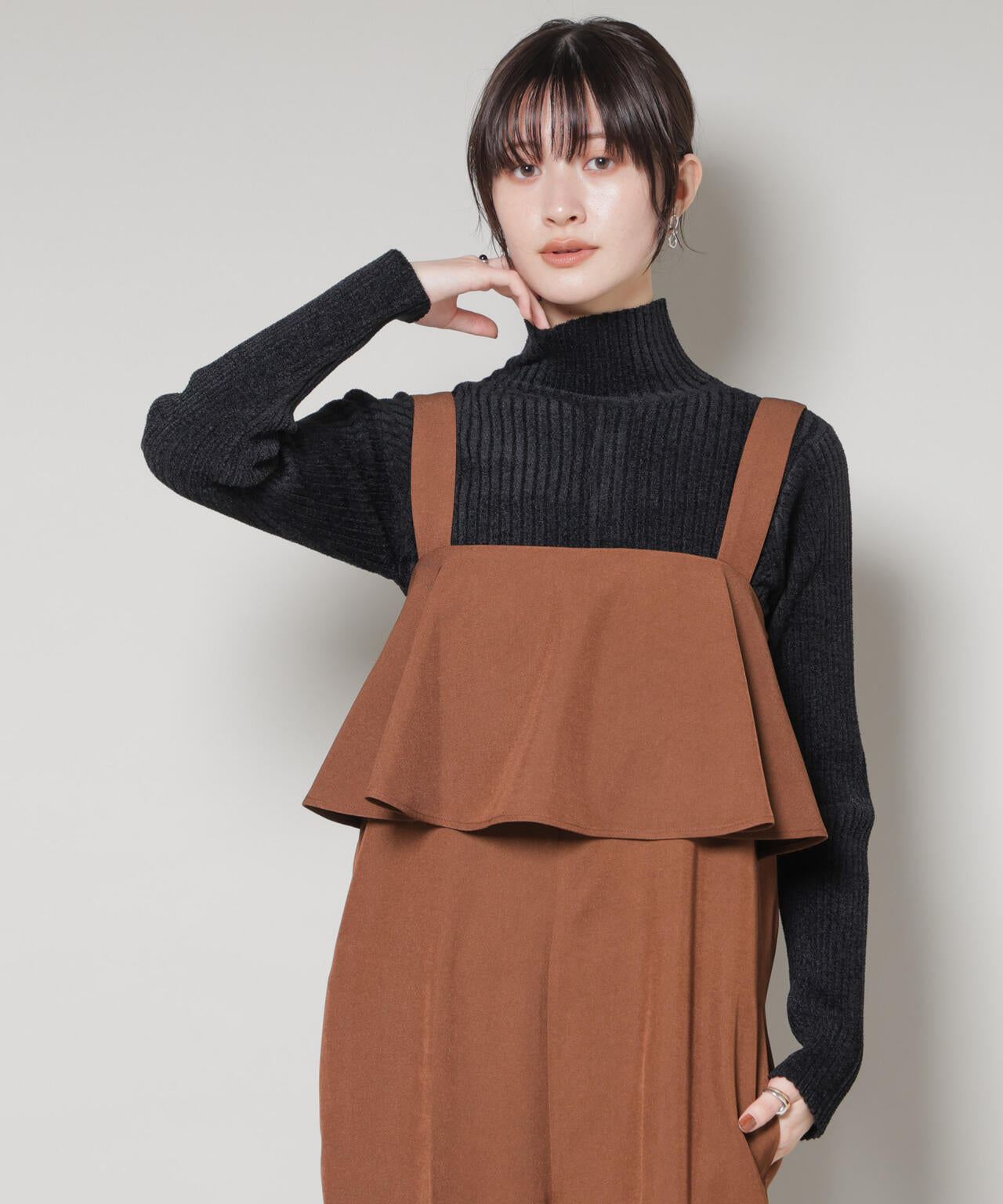 前後2wayボタンネックベロアモールニット 6735222347