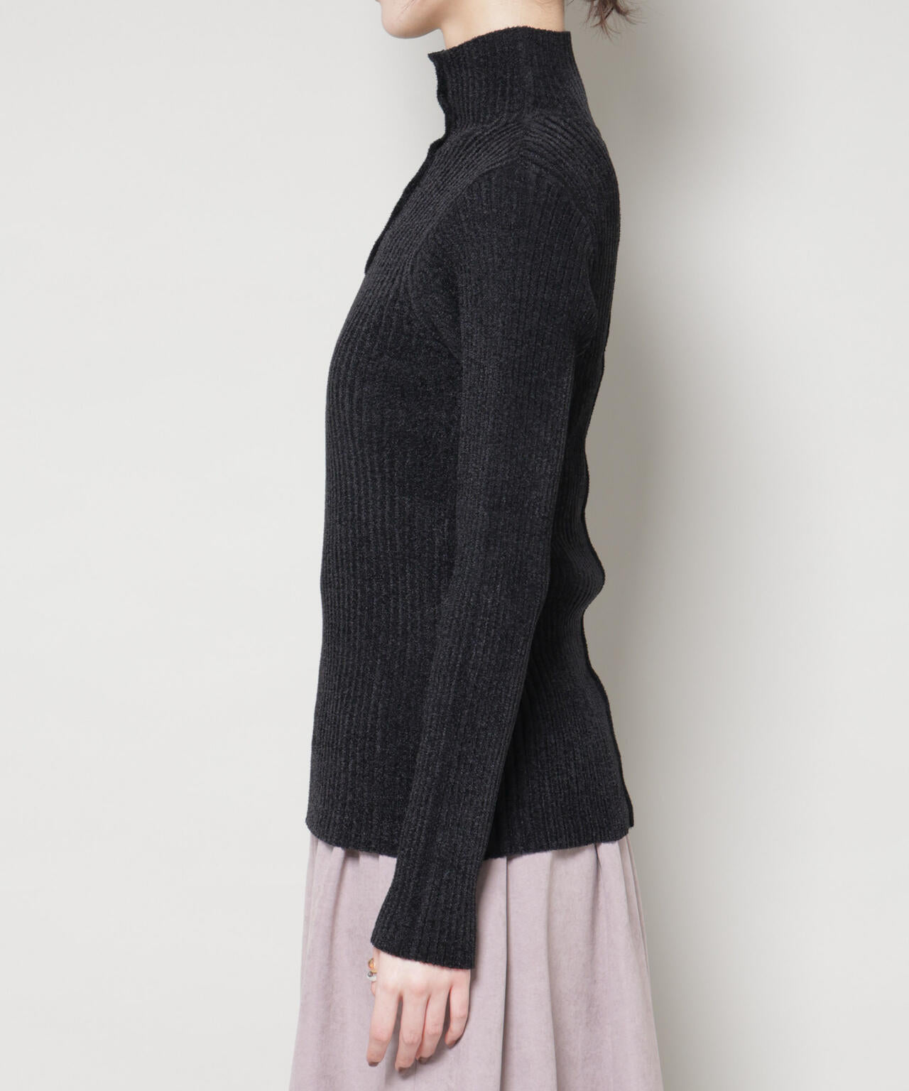 前後2wayボタンネックベロアモールニット 6735222347