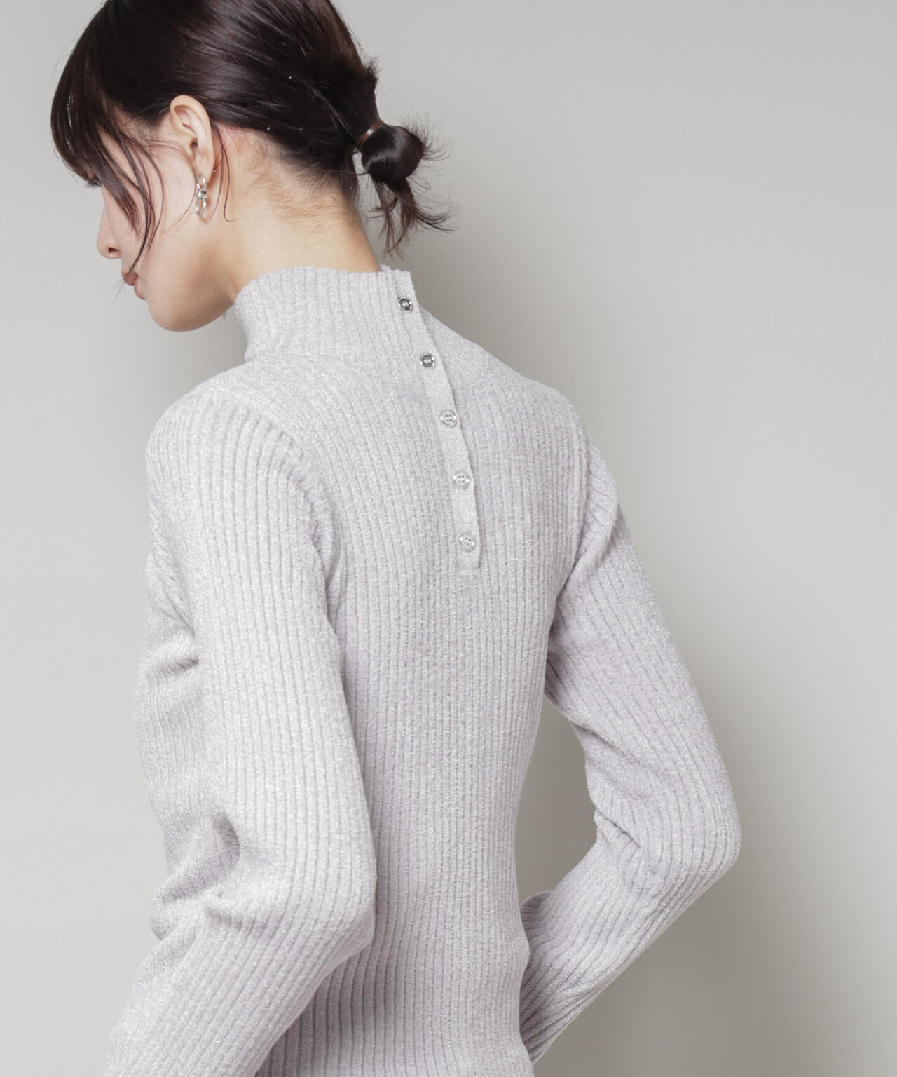 前後2wayボタンネックベロアモールニット 6735222347