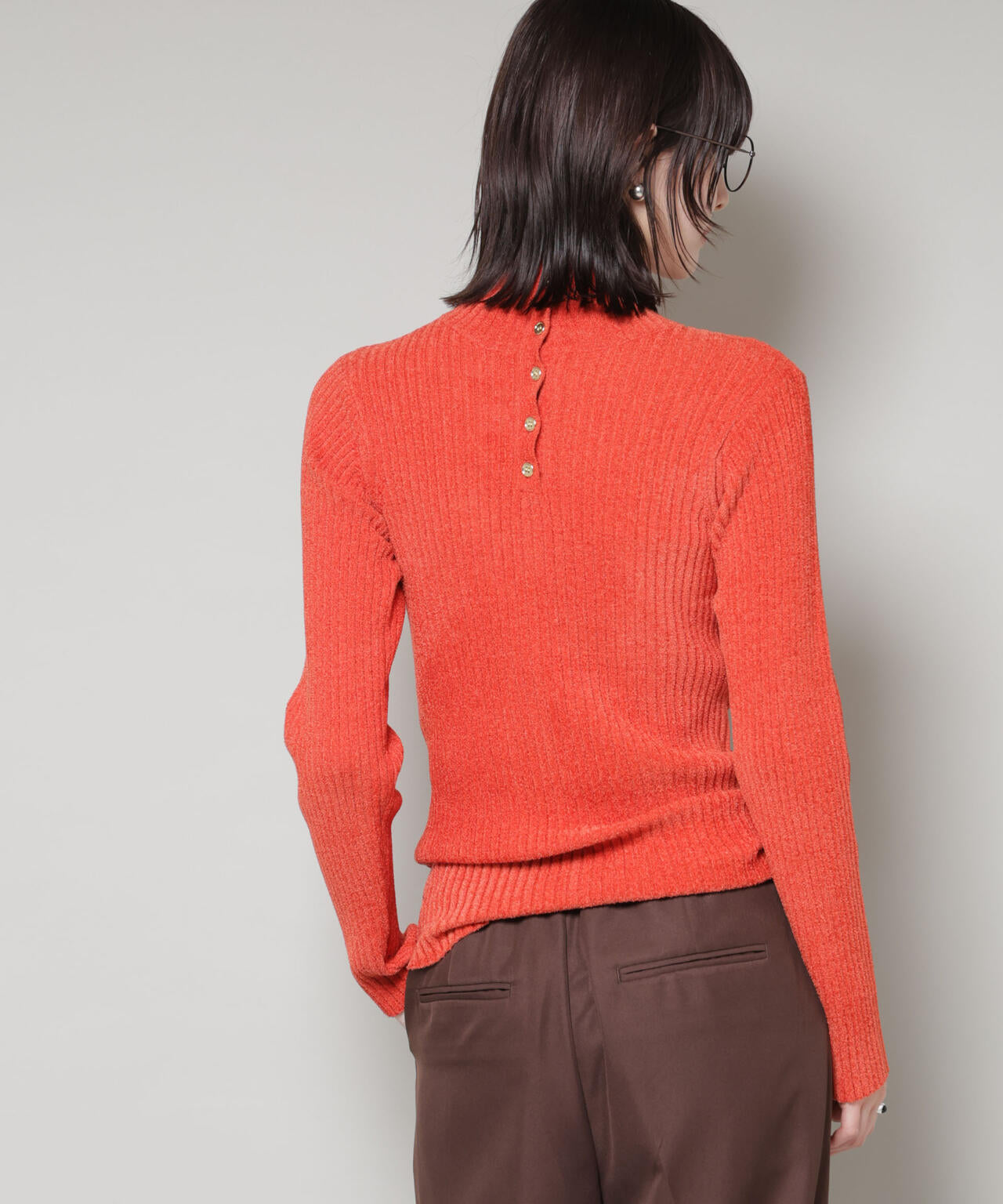 前後2wayボタンネックベロアモールニット 6735222347