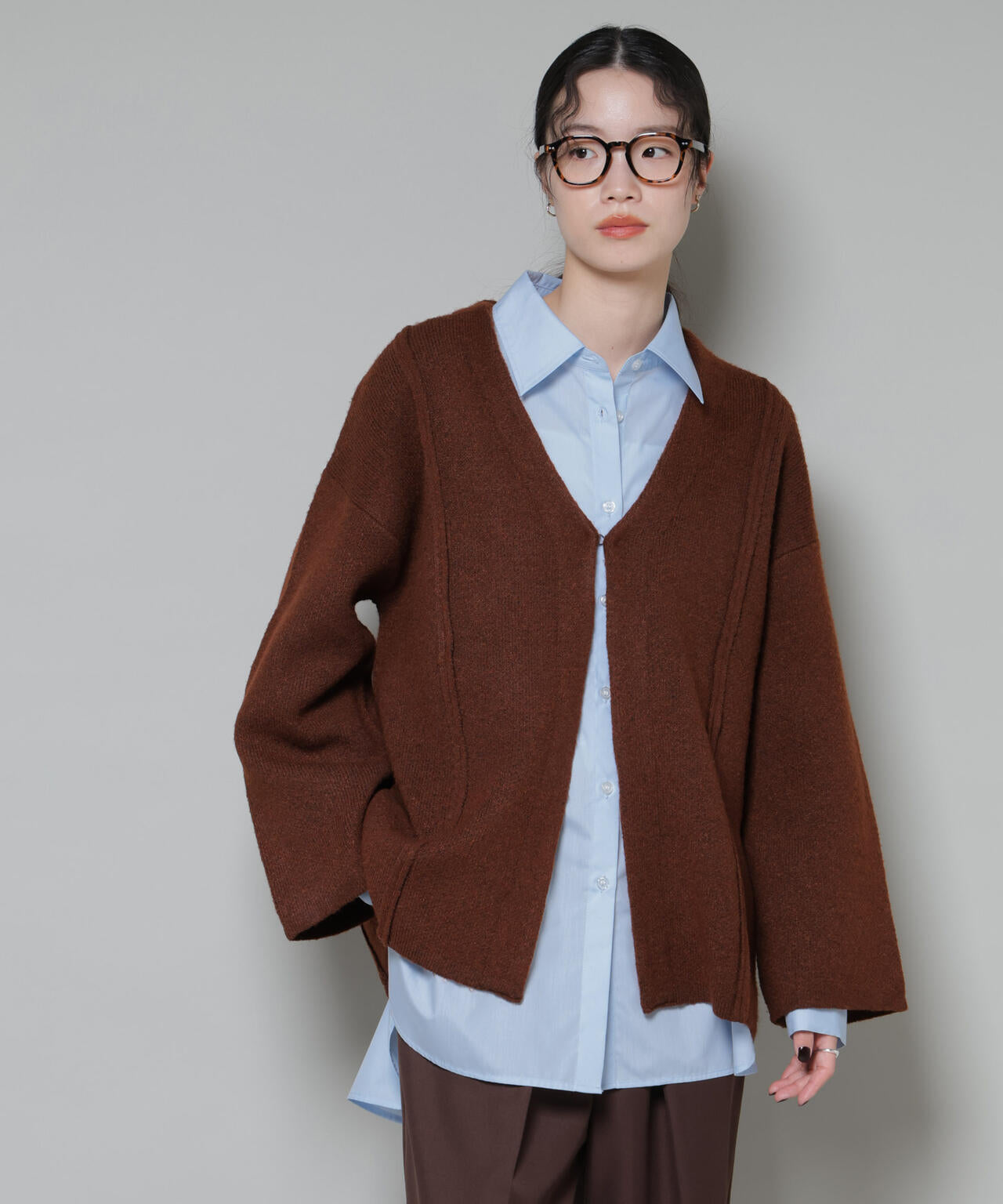 総針ニットジャケットカーディガン 6735222349