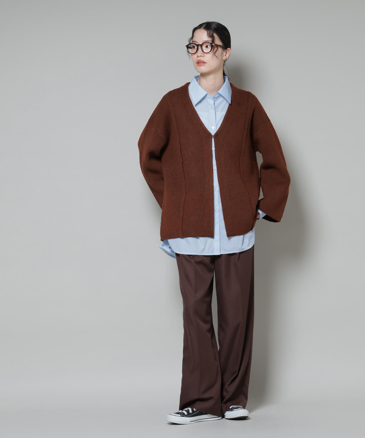 総針ニットジャケットカーディガン 6735222349