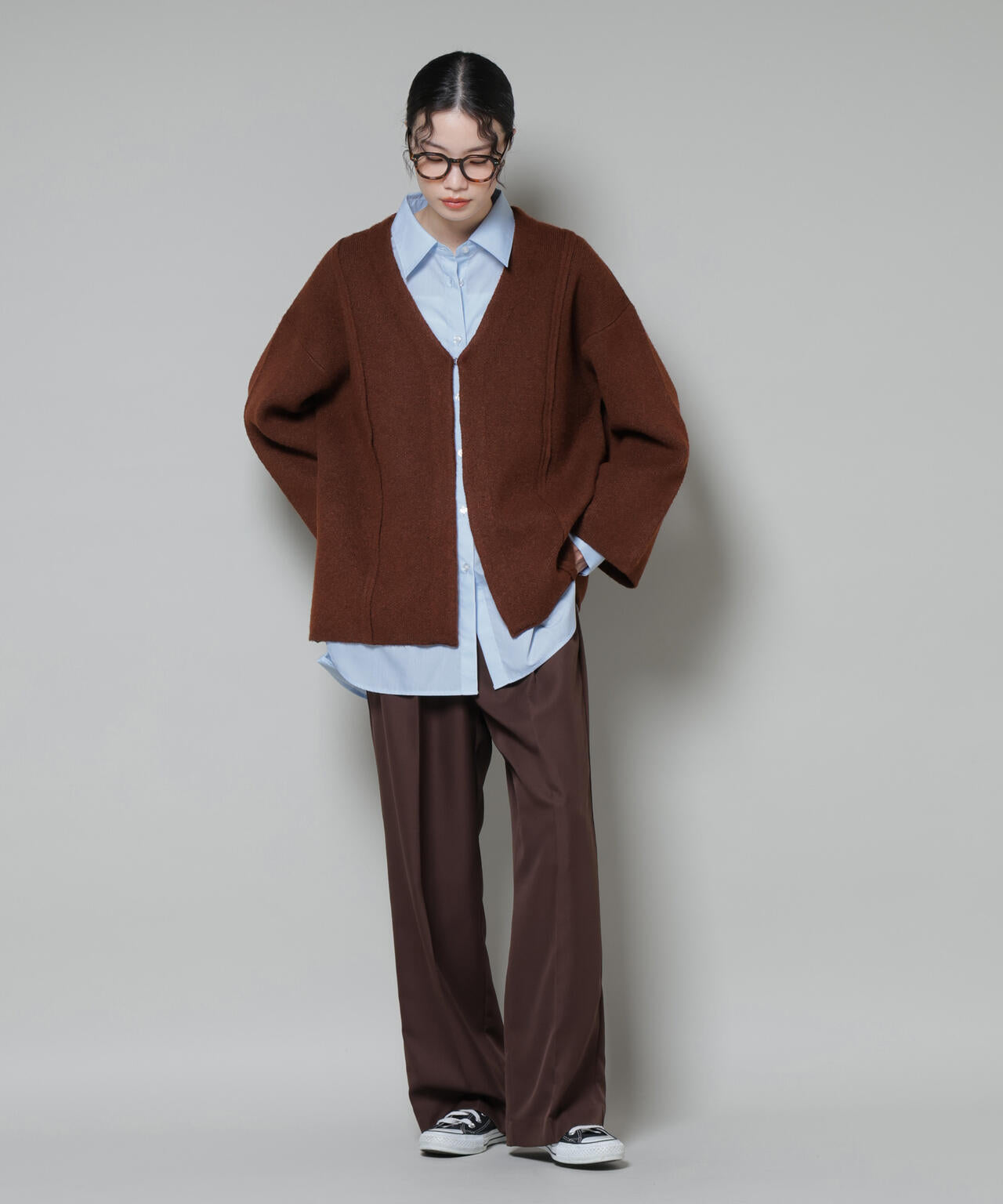 総針ニットジャケットカーディガン 6735222349