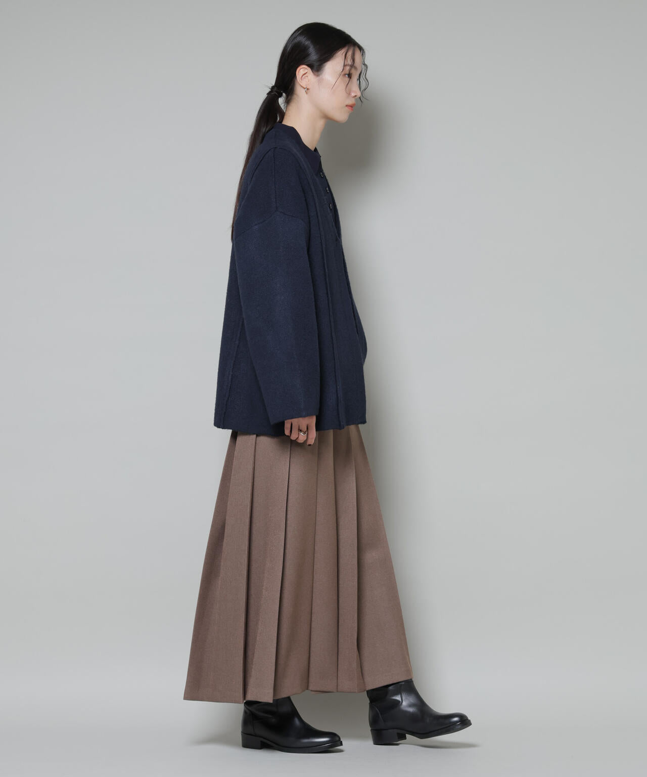 総針ニットジャケットカーディガン 6735222349