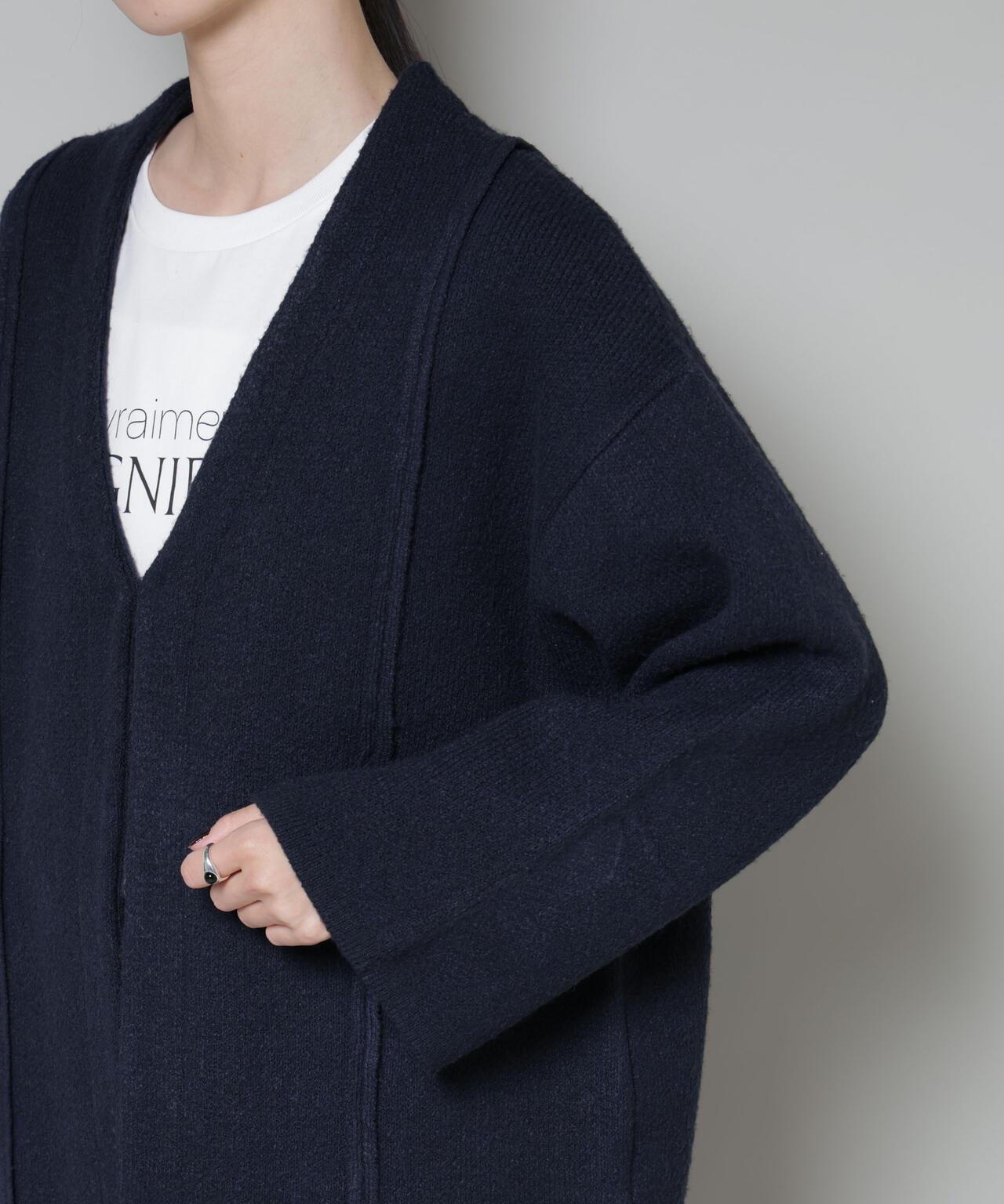 総針ニットジャケットカーディガン 6735222349