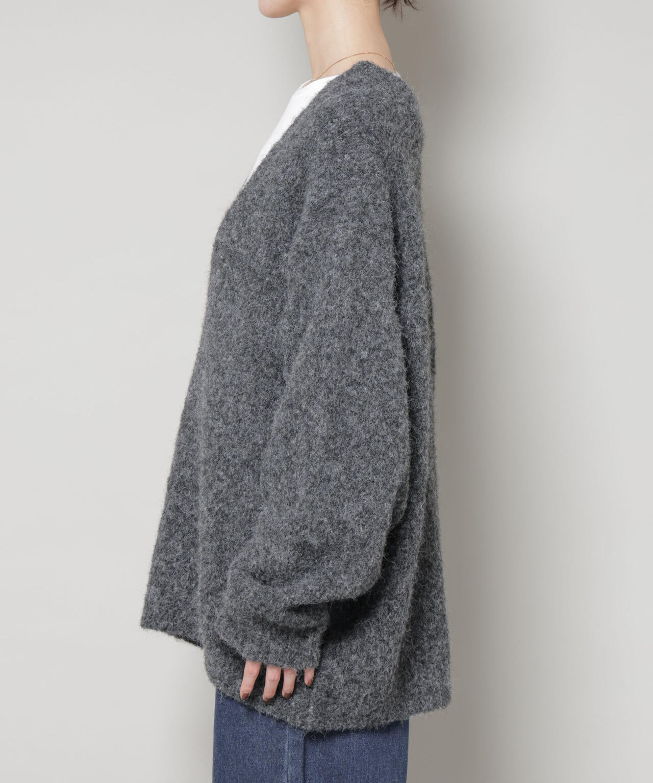 深Vネックオーバーニットプルオーバー 6735222351