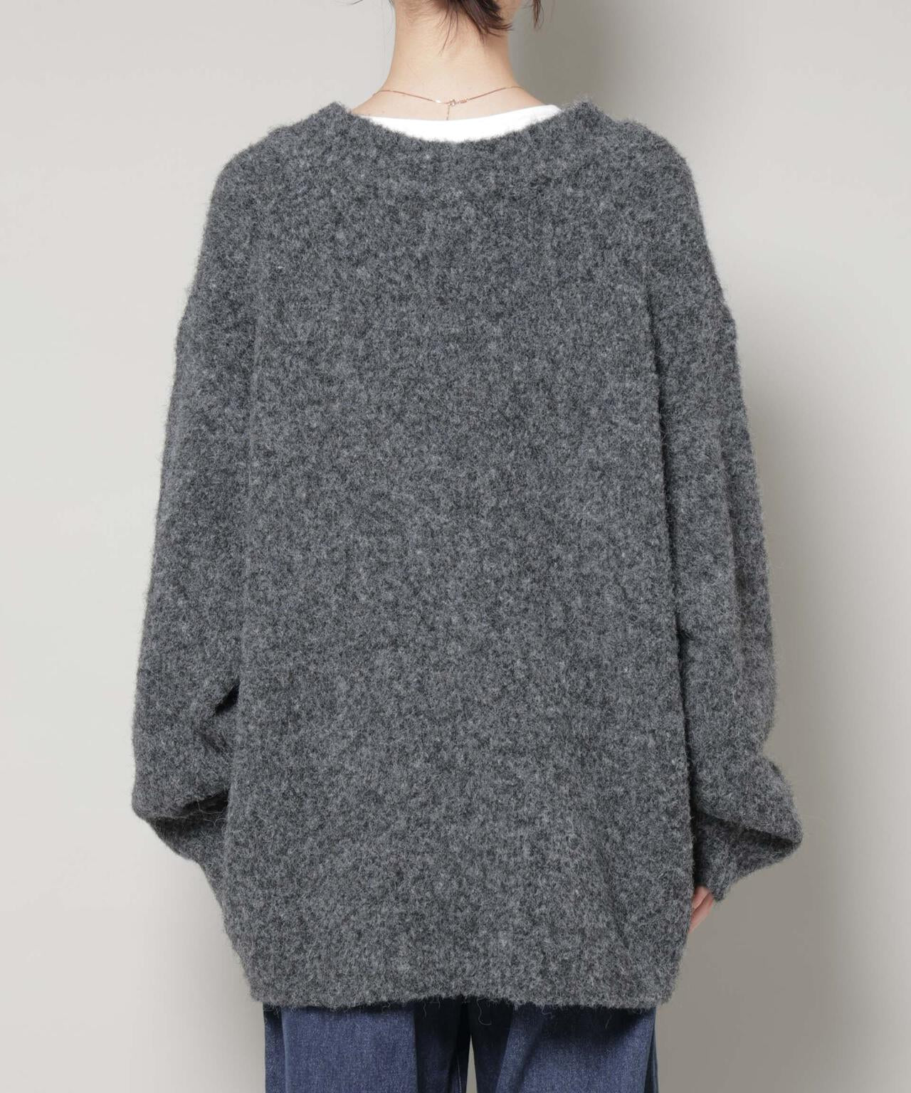 深Vネックオーバーニットプルオーバー 6735222351