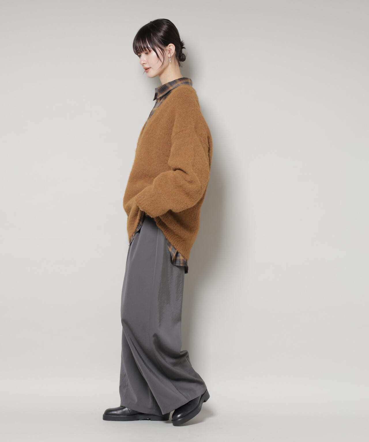 深Vネックオーバーニットプルオーバー 6735222351