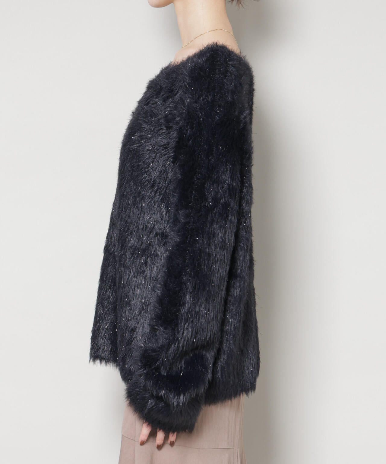 ミックスシャギーボートネックワイドニット 6735222352