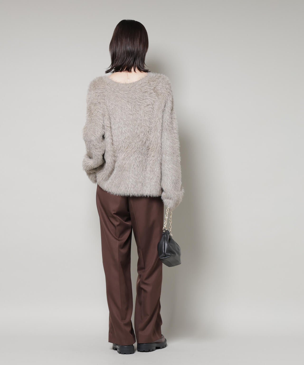 ミックスシャギーボートネックワイドニット 6735222352