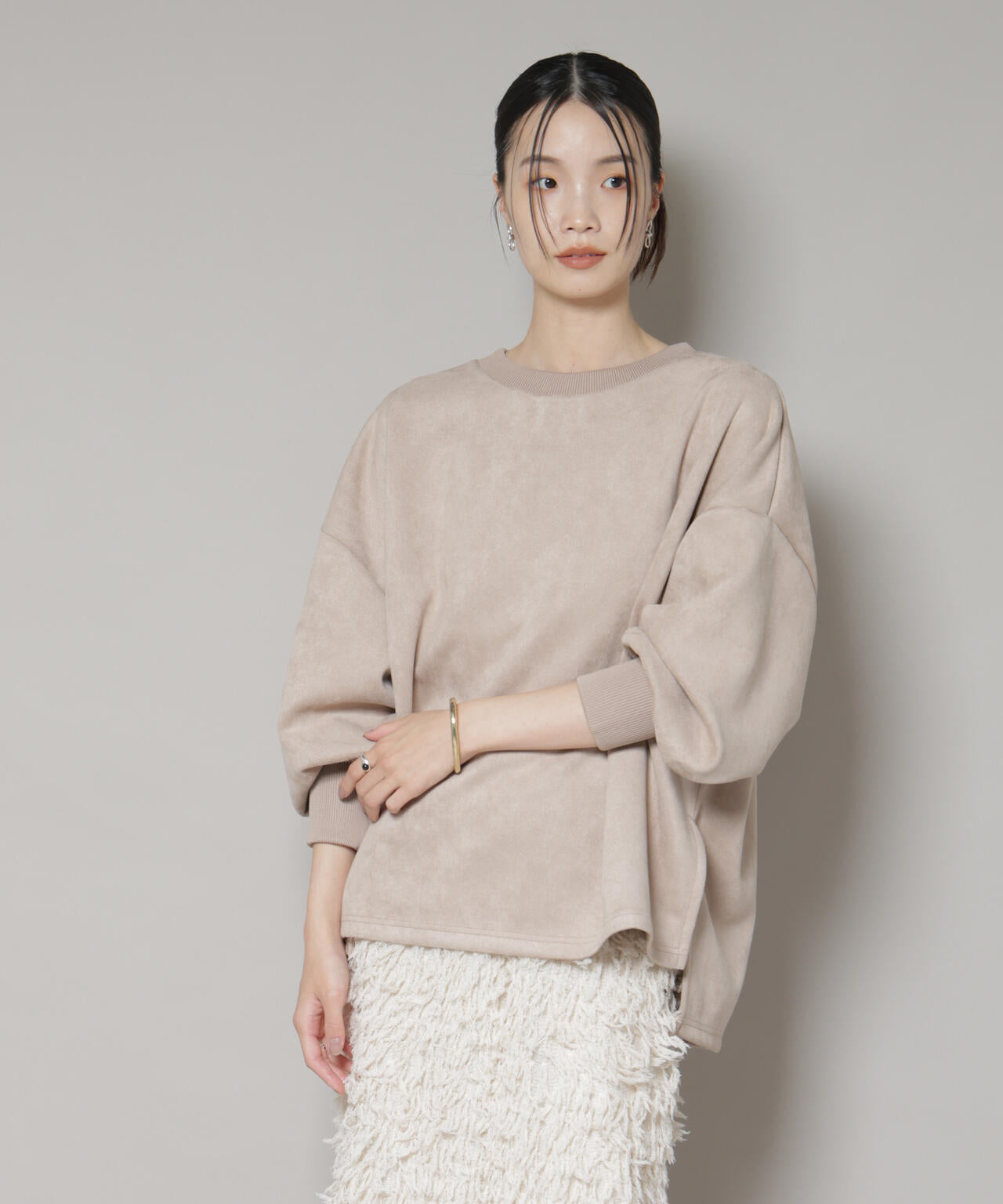 カットスエードサイドスリットワイドプルオーバー(セットアップ可) 6735223314