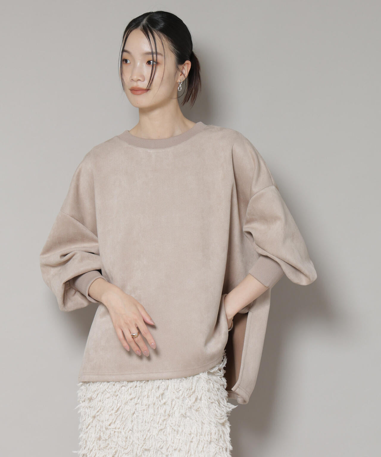 カットスエードサイドスリットワイドプルオーバー(セットアップ可) 6735223314