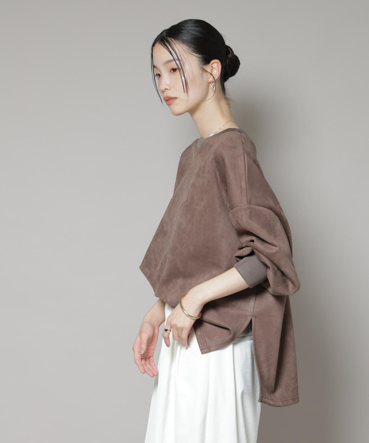 カットスエードサイドスリットワイドプルオーバー(セットアップ可) 6735223314