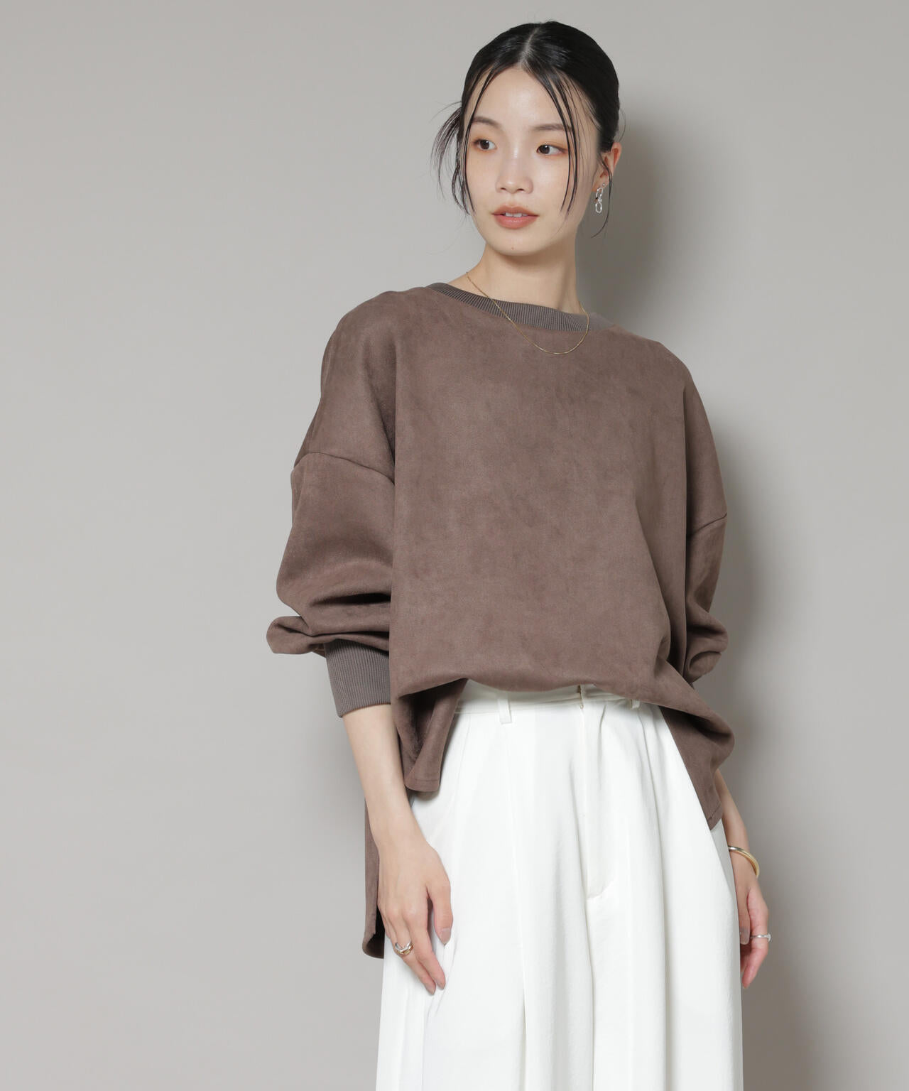 カットスエードサイドスリットワイドプルオーバー(セットアップ可) 6735223314