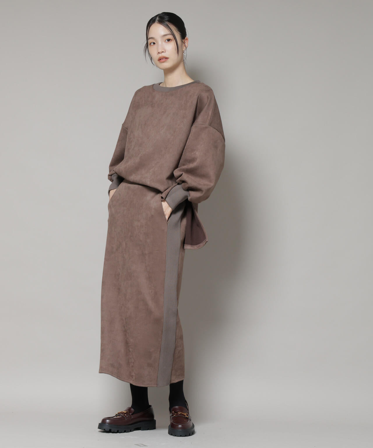 カットスエードサイドスリットワイドプルオーバー(セットアップ可) 6735223314