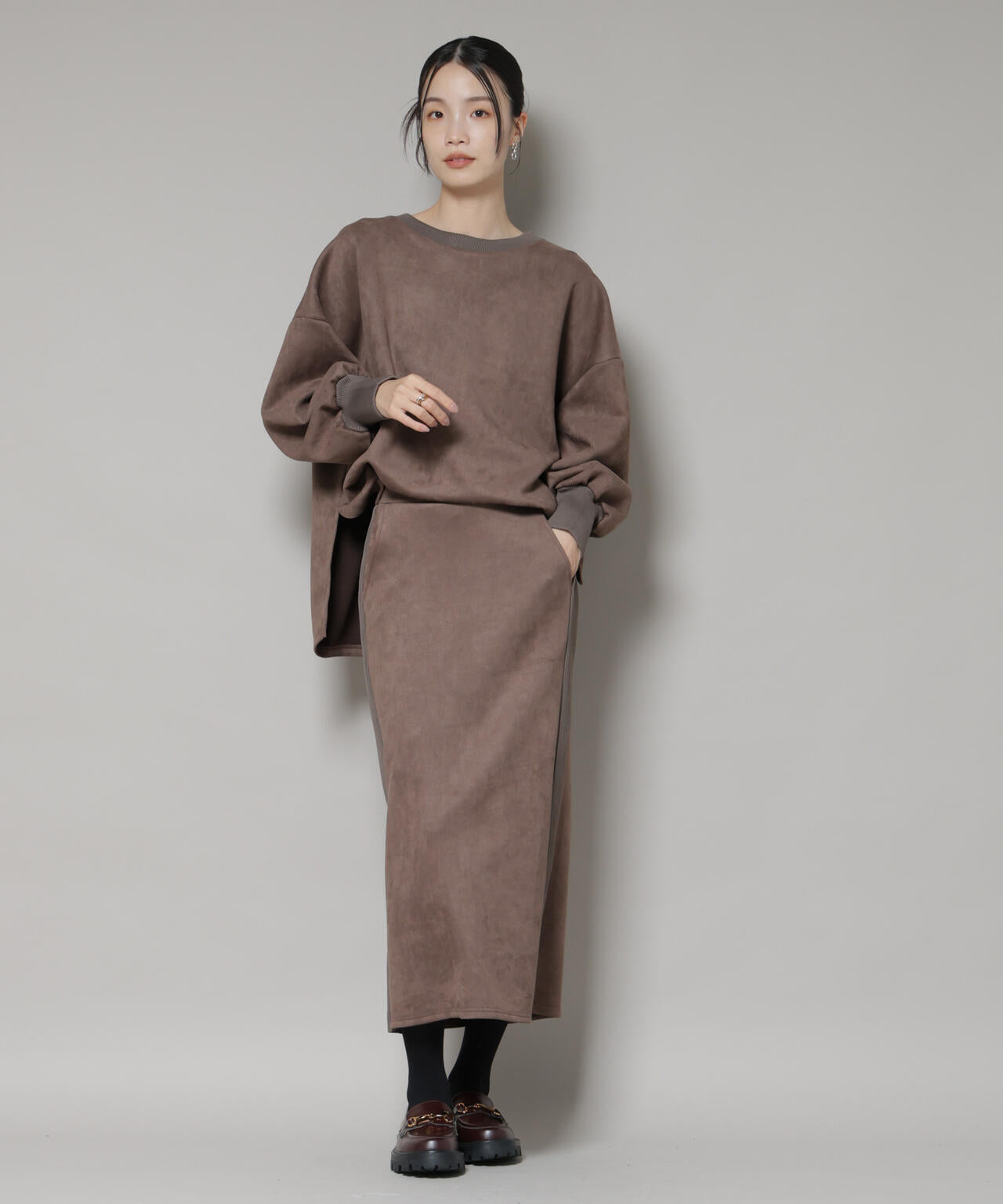 カットスエードサイドスリットワイドプルオーバー(セットアップ可) 6735223314