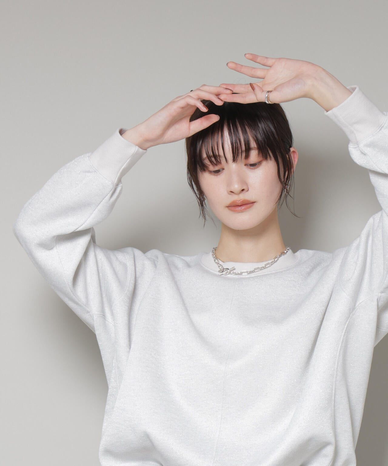 ラメ裏毛トップス 6735223318