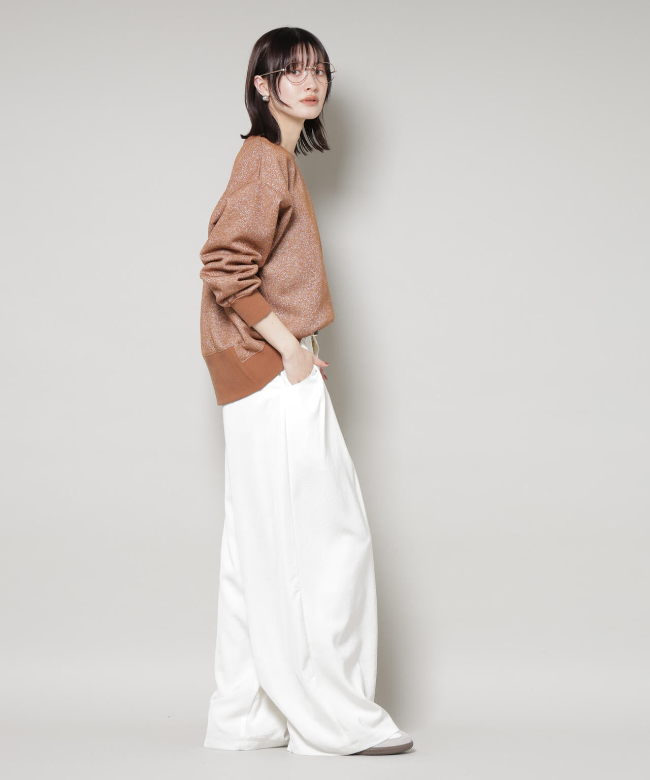 ラメ裏毛トップス 6735223318