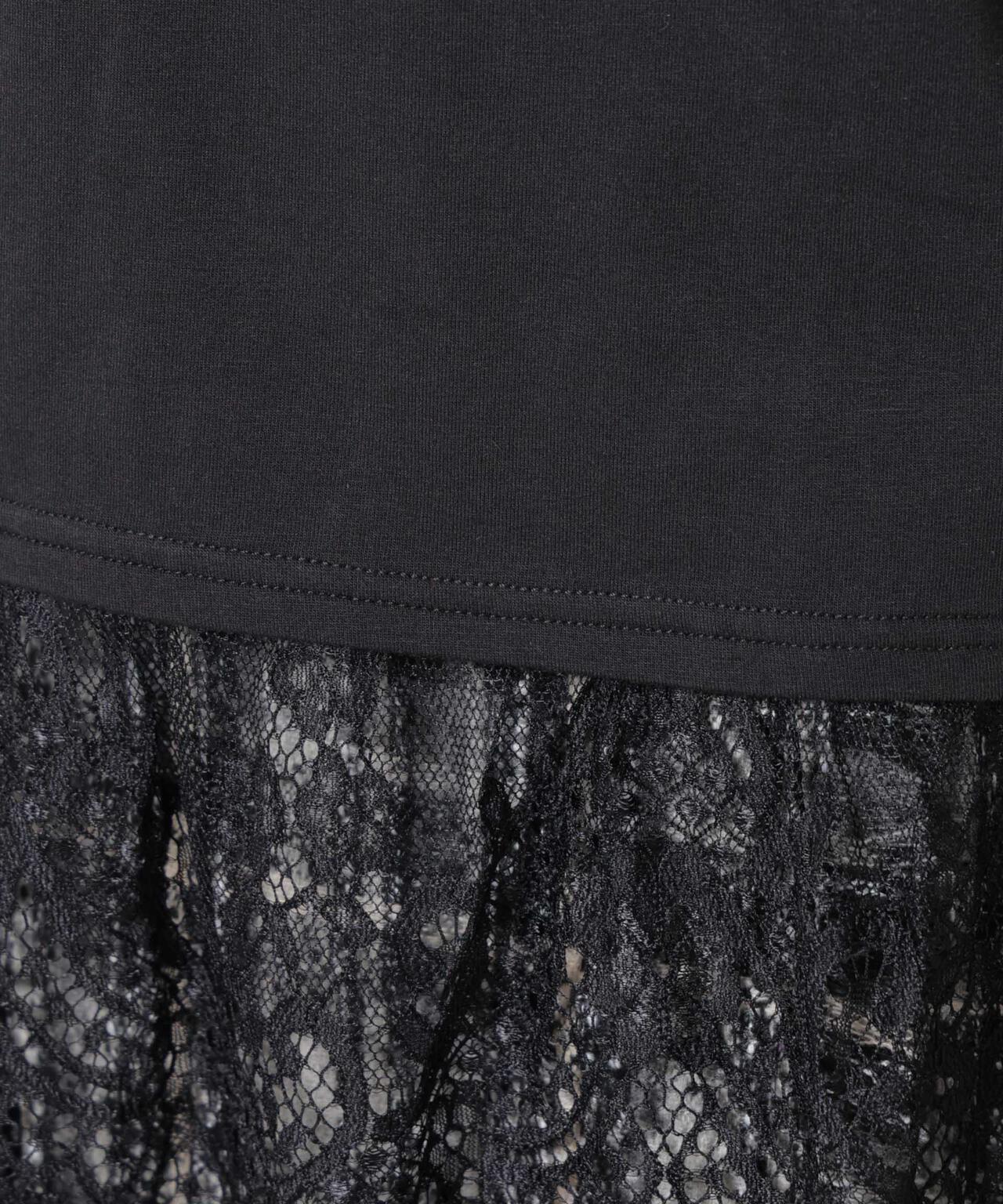 裾レースドッキングロングTシャツ 6735223319