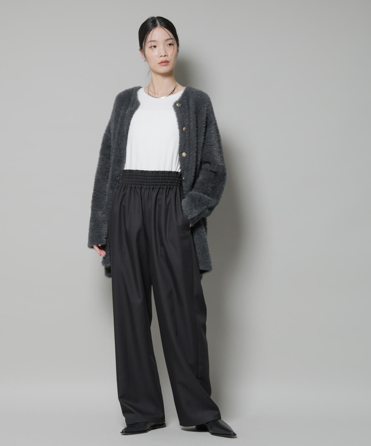 ウエストシャーリングゴムTRワイドパンツ 6735227313