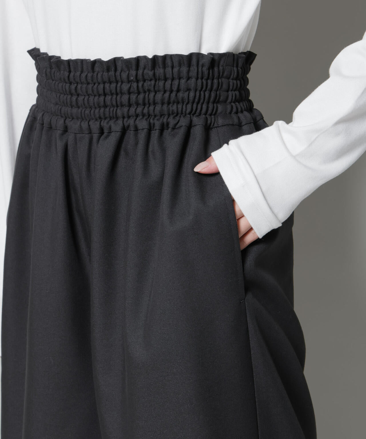 ウエストシャーリングゴムTRワイドパンツ 6735227313