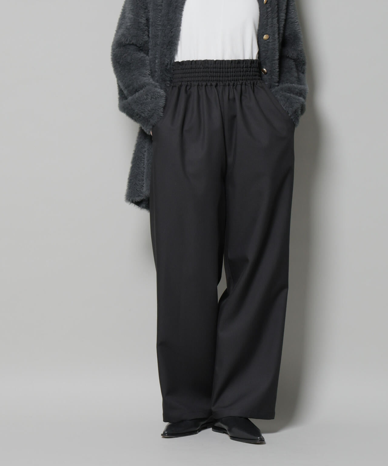 ウエストシャーリングゴムTRワイドパンツ 6735227313