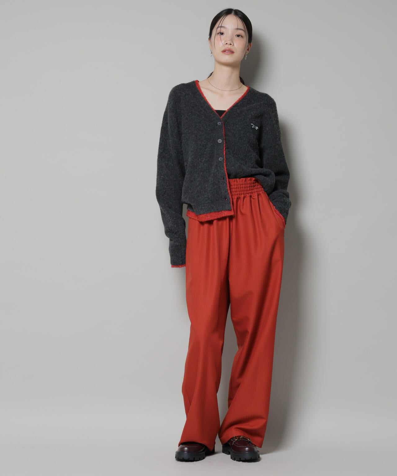 ウエストシャーリングゴムTRワイドパンツ 6735227313