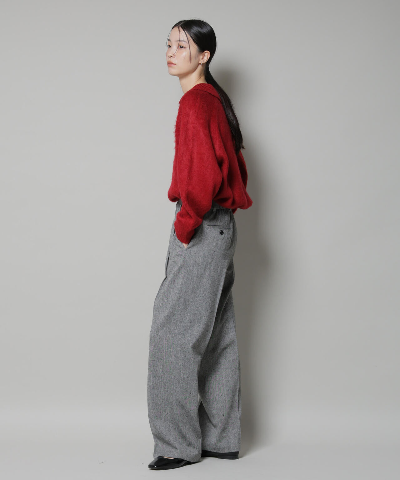 ツイードワンタックパンツ 6735227314