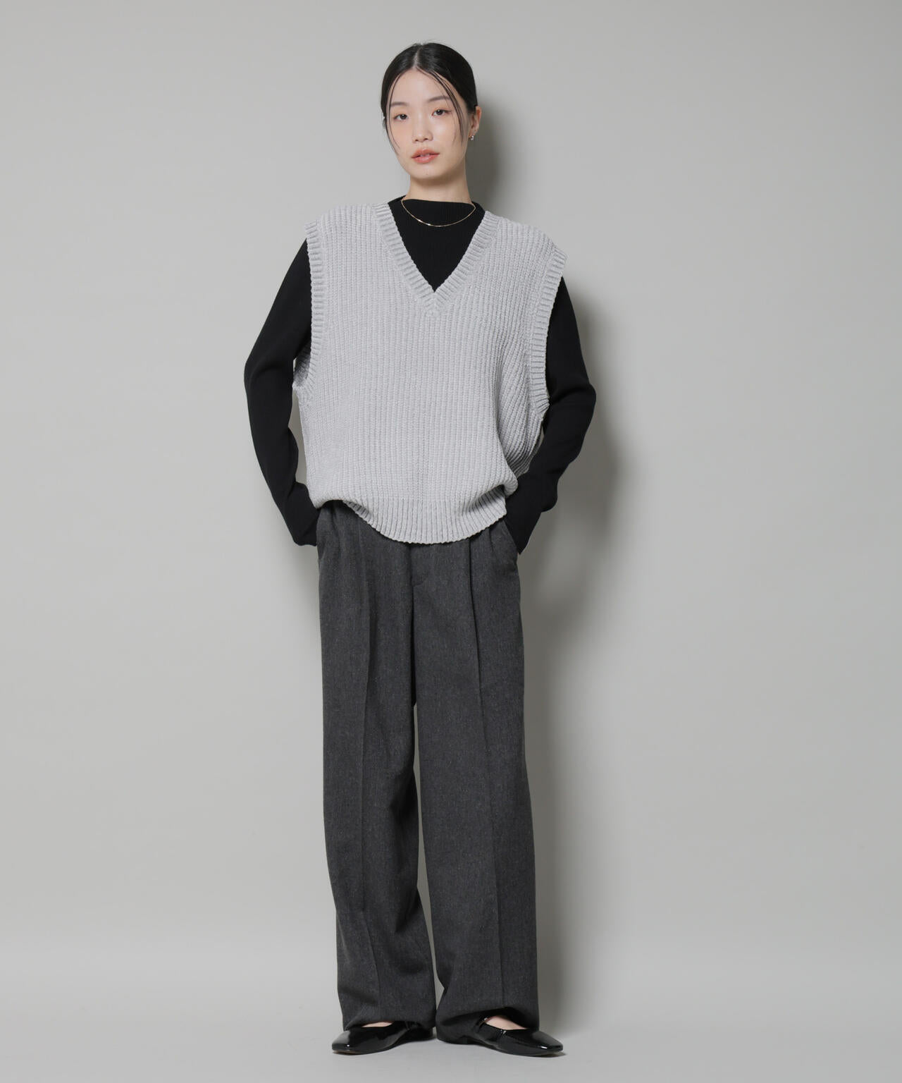 ツイードワンタックパンツ 6735227314