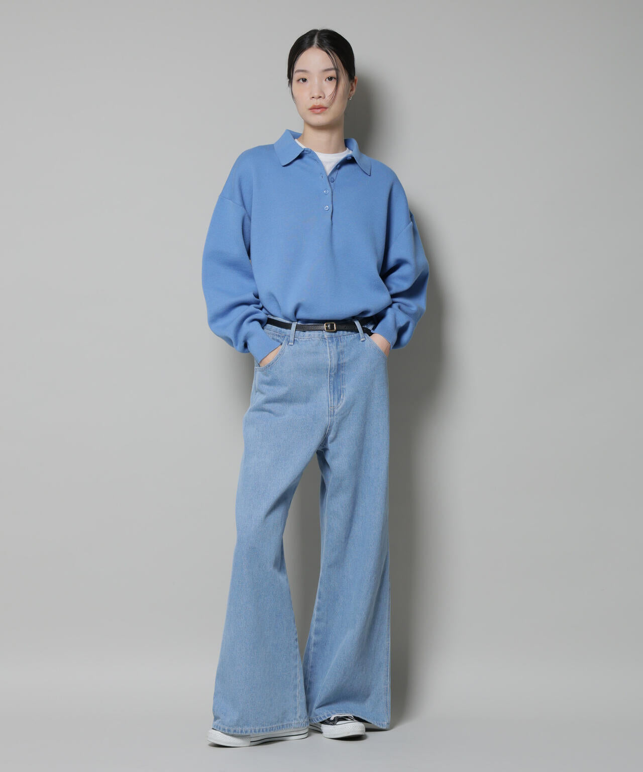 ワイドデニムパンツ 6735227315