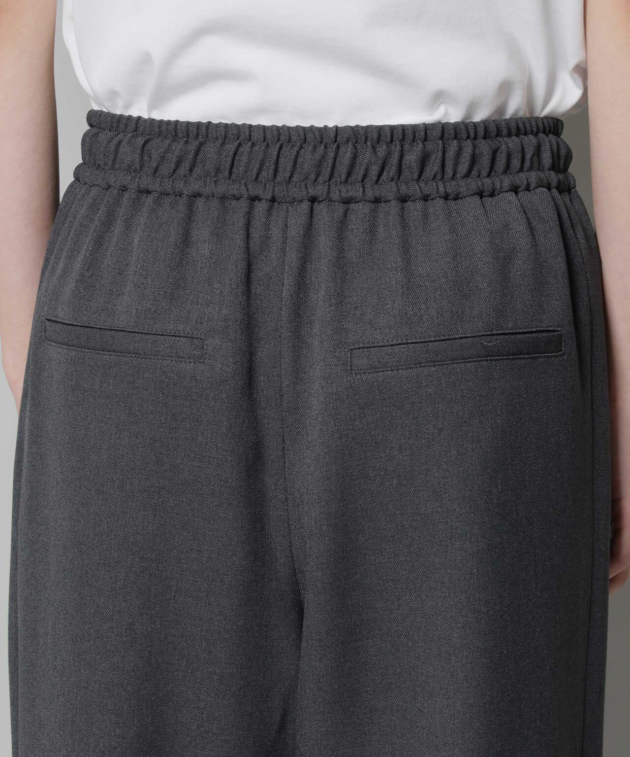 ウールライクポリエステルサイドライン切り替えドロストパンツ(セットアップ可) 6735227317