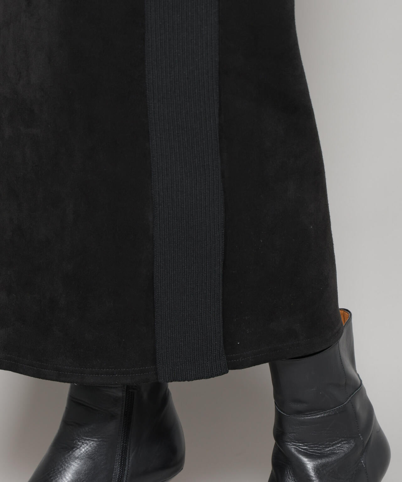 カットスエードサイドニットラインナロースカート(セットアップ可) 6735230313