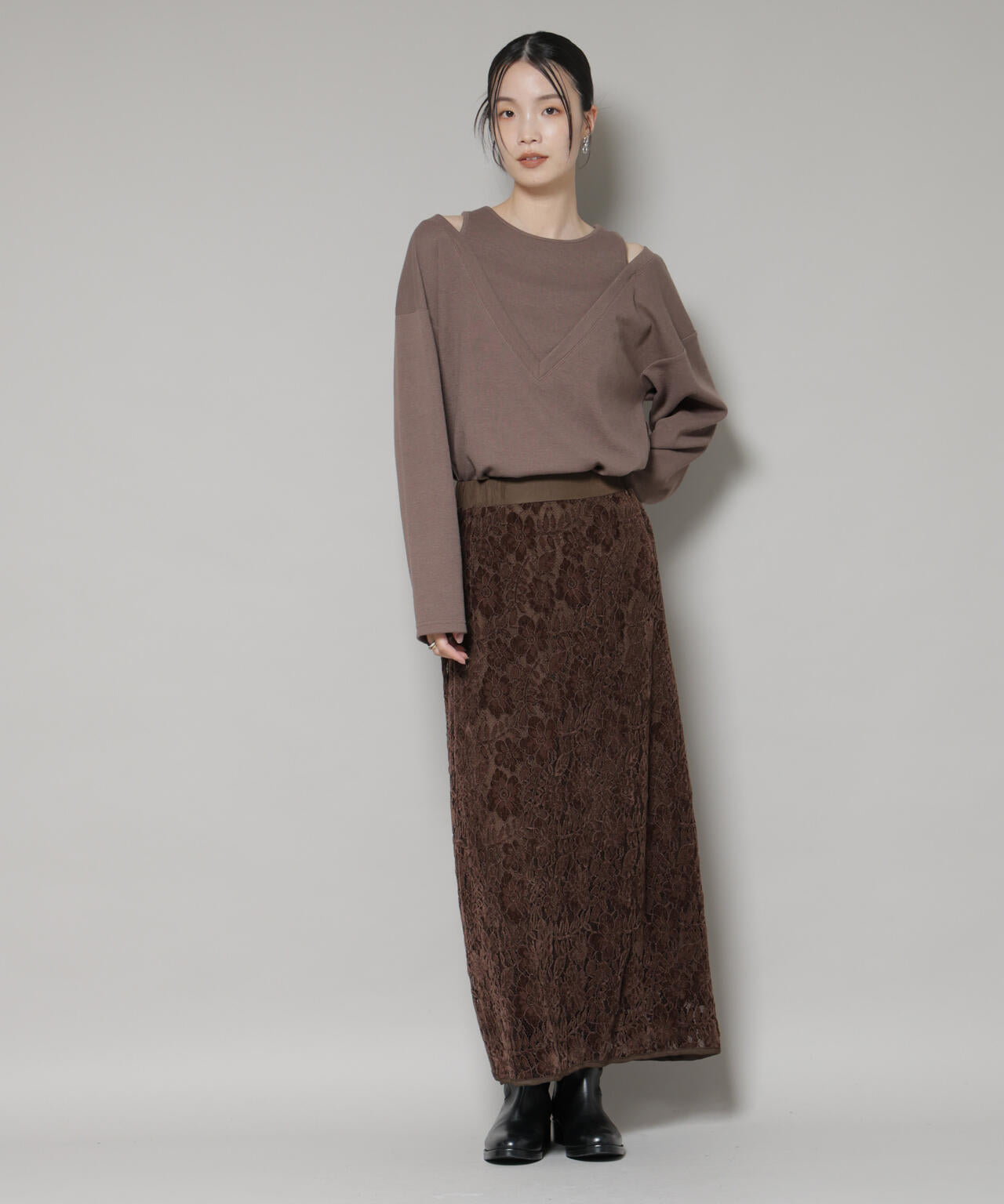 起毛レーススカート 6735230314