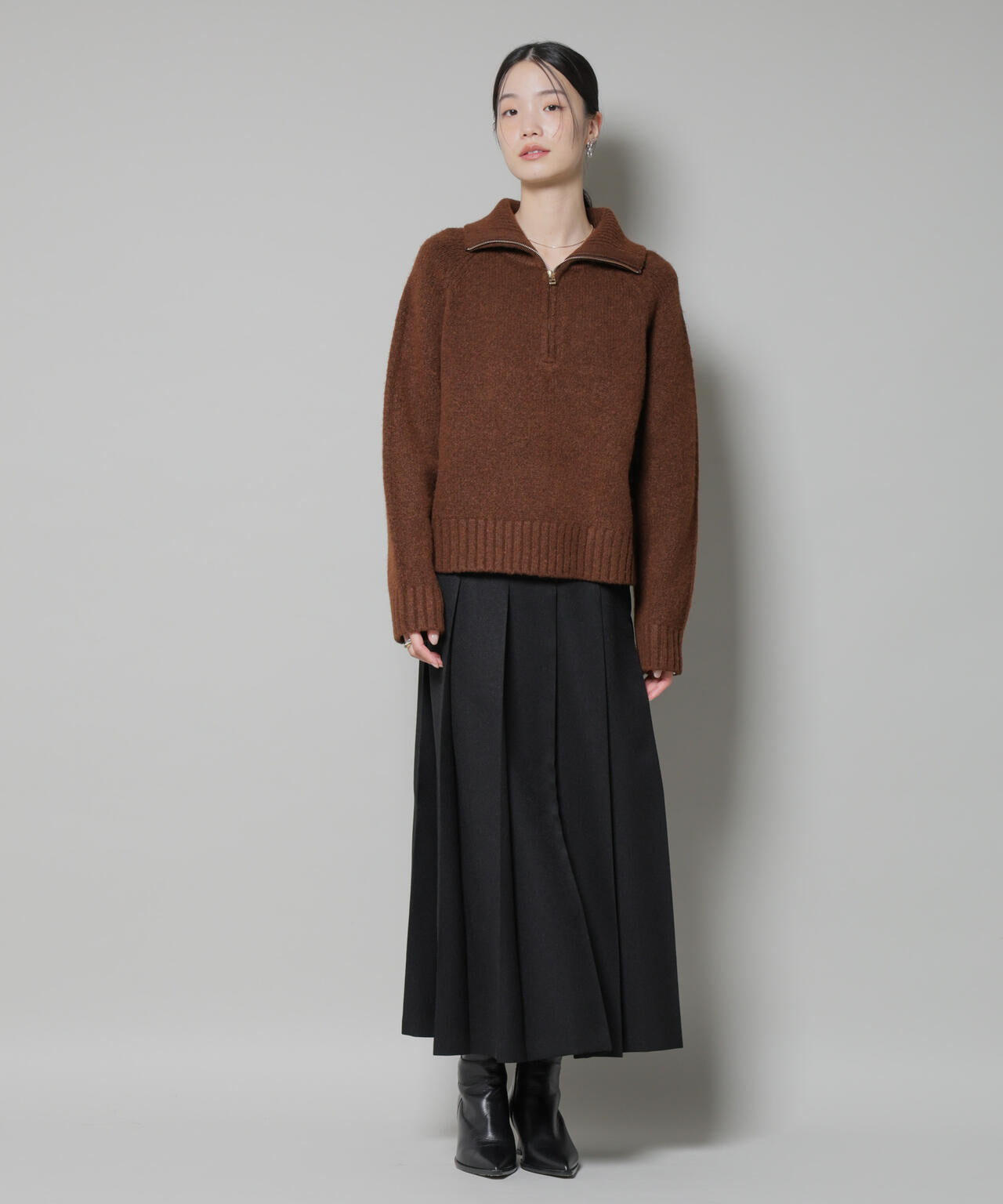 ワイドプリーツロングスカート 6735230316