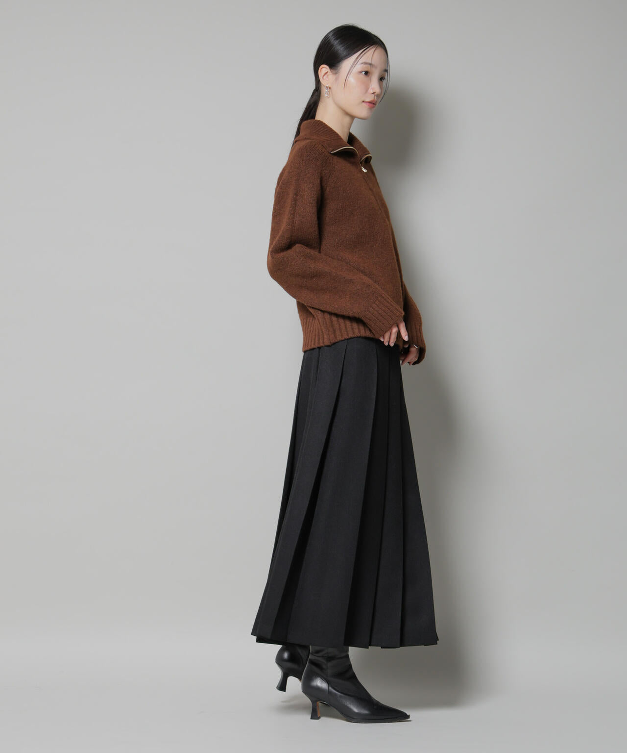 ワイドプリーツロングスカート 6735230316