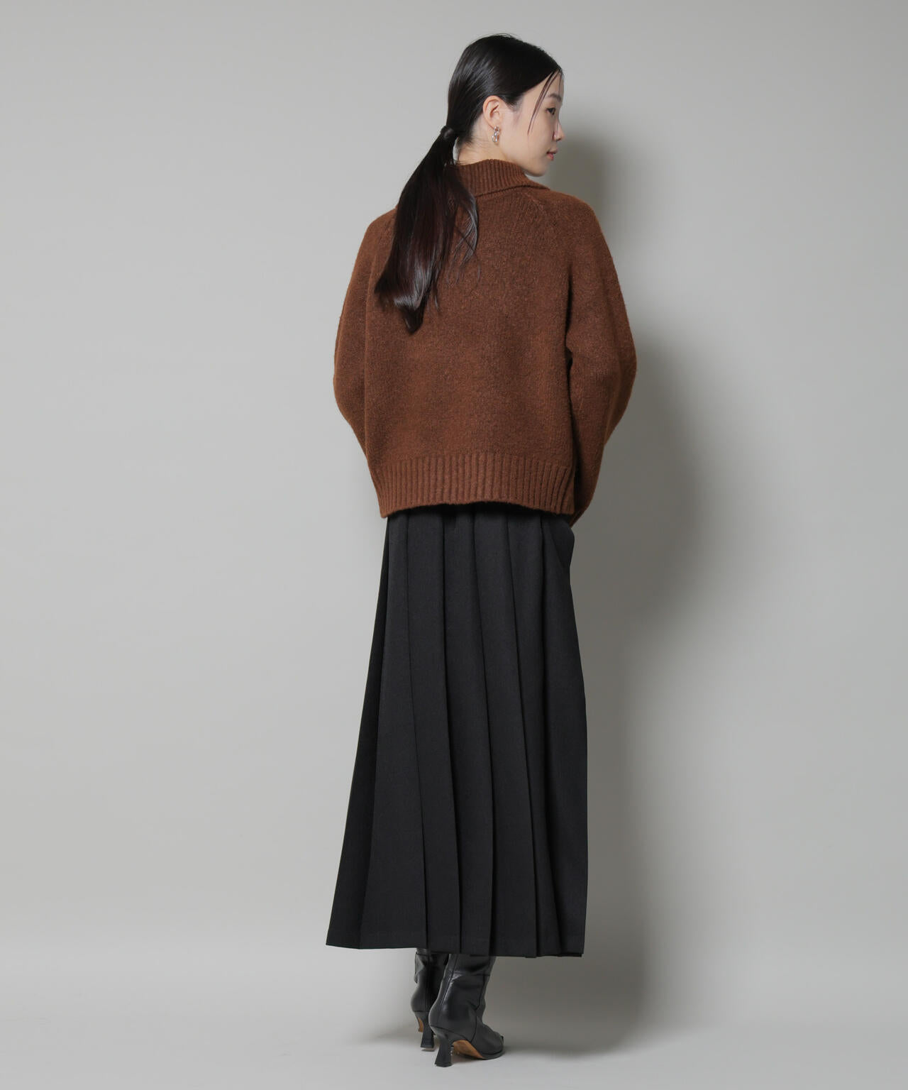 ワイドプリーツロングスカート 6735230316