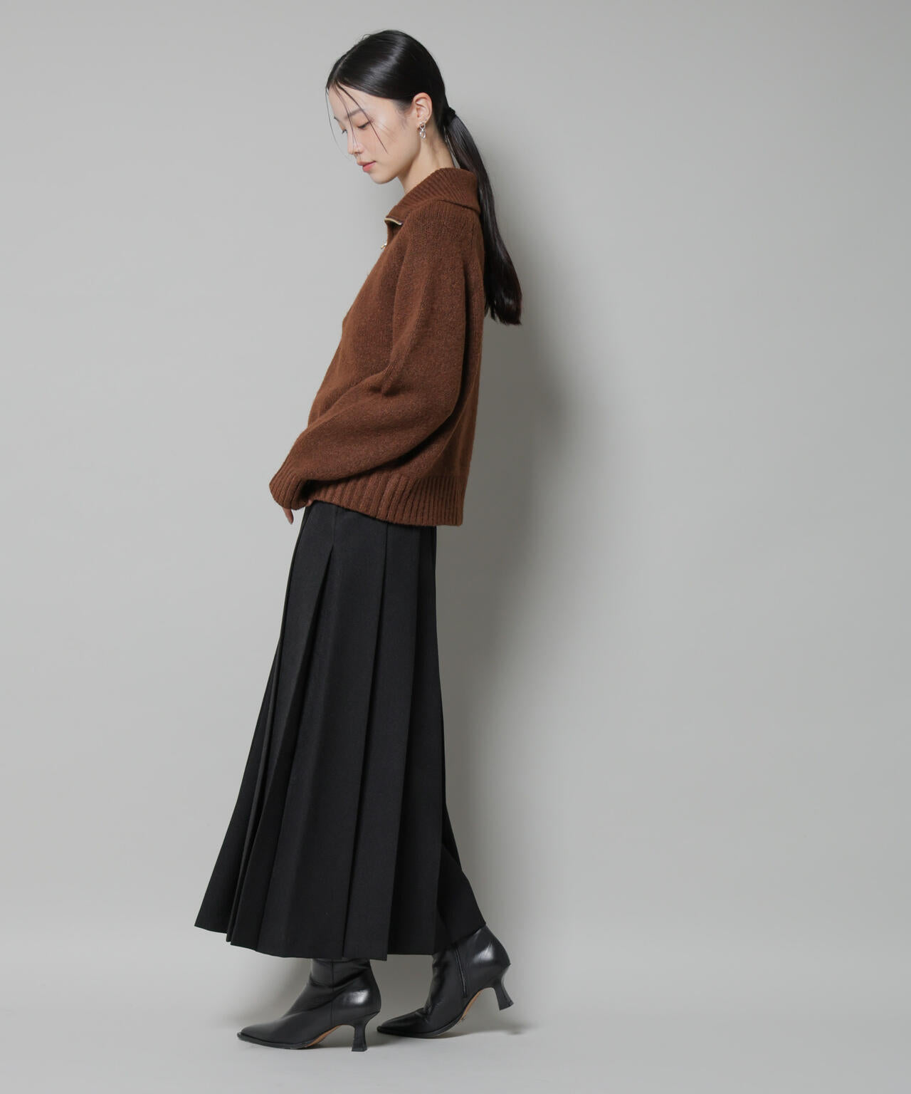 ワイドプリーツロングスカート 6735230316