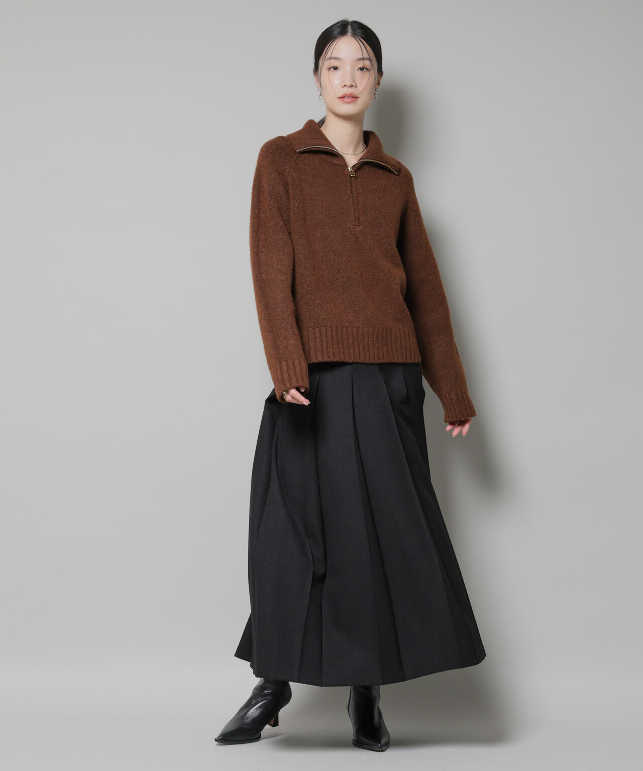 ワイドプリーツロングスカート 6735230316