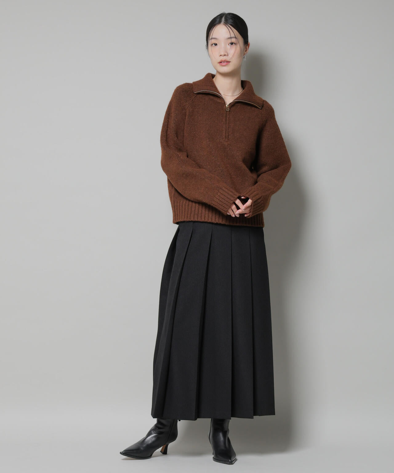 ワイドプリーツロングスカート 6735230316