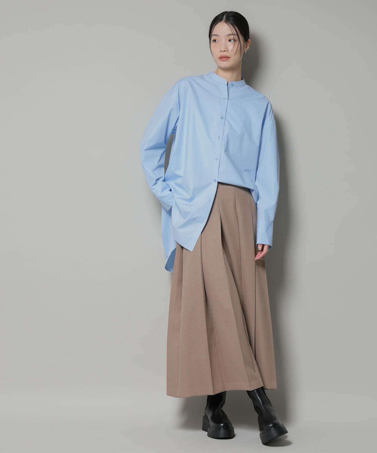 ワイドプリーツロングスカート 6735230316